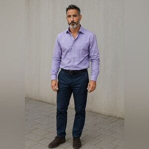 Stafford Lavender Button-Up Shirt